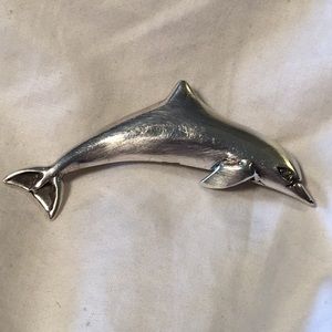 925 Mexico sterling silver dolphin brooch